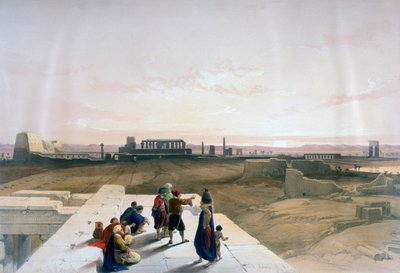 De ruïnes van Karnak vanuit het westen, 19e eeuw door David Roberts