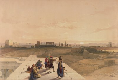 De ruïnes van Karnak vanuit het westen, uit Egypte en Nubië, Vol.1 door David Roberts