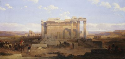 De ruïnes van de kleinere tempel in Baalbek door David Roberts