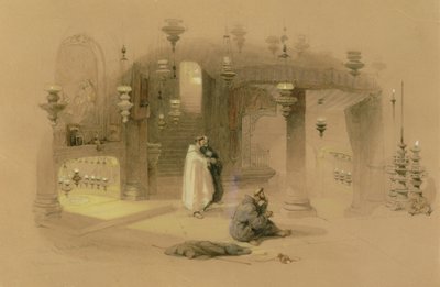 Het Heilige Geboorteschrijn, Bethlehem, 1839 door David Roberts