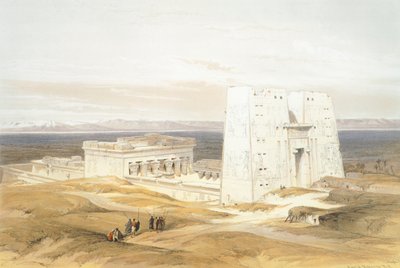 De Tempel van Edfu, door David Roberts, gravure door David Roberts