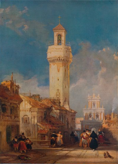 De Toren van de Kerk van San Nicolás de la Villa, Córdoba, 1834 door David Roberts