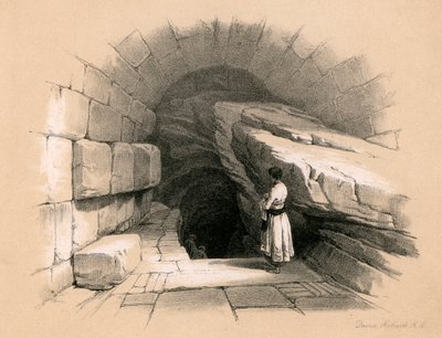 Bovenste fontein van Siloam, 1855 door David Roberts