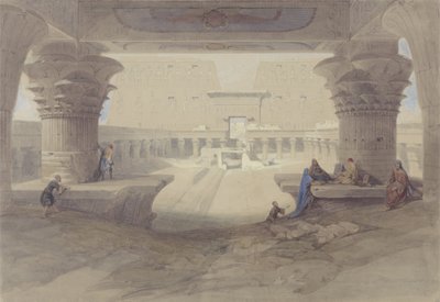 Uitzicht van onder het Portiek van de Tempel van Edfu, Boven-Egypte door David Roberts
