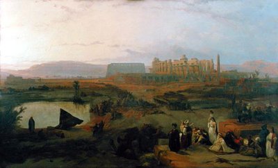 Uitzicht op de Ruïnes van de Karnak Tempel door David Roberts
