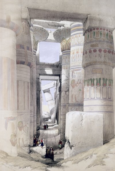 Uitzicht door de Zuilenhal, Karnak, uit Egypte en Nubië, Vol.1 door David Roberts