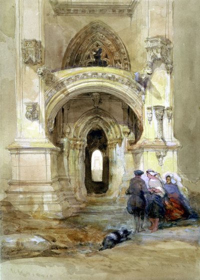 Westelijke portiek van Roslyn Chapel door David Roberts