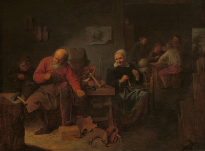 Interieur van een schoenmakerij door David Ryckaert (III)