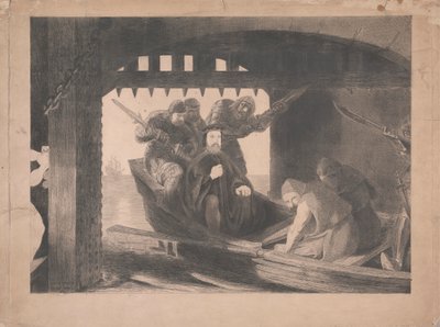 Hertog van Gloucester meegenomen naar de Waterpoort van Calais, 1380 door David Scott