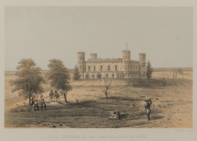Interieur van het Compounds van Alumbagh, Lucknow door David Scott Lieutenant Colonel (after) Dodgson