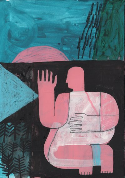 Zwart en blauw 4, 2023 door David Shillinglaw