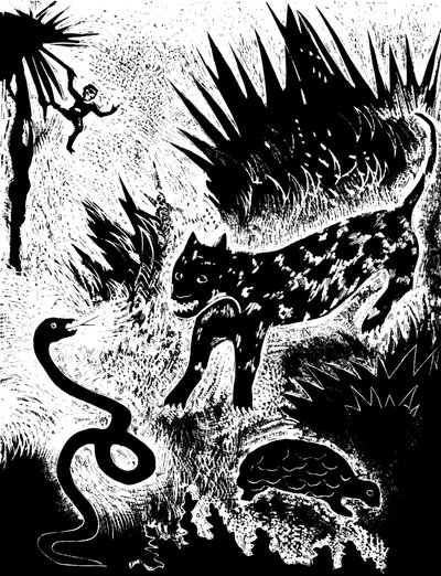 Illustratie uit het boek Just so stories..., door Rudyard Kipling door David Sterenberg