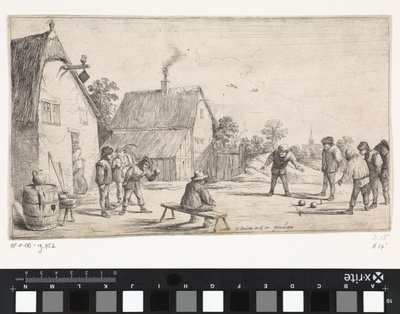 Boeren spelen jeu de boules door David Teniers (II)