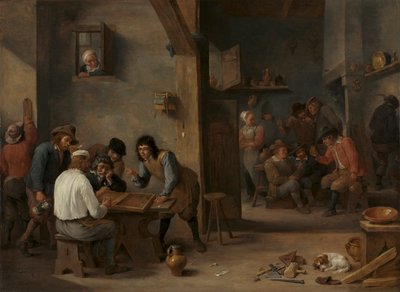 Spel van Backgammon door David Teniers