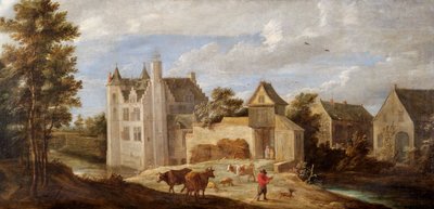 Gezicht op het Huis van de Kunstenaar De Dry Token nabij Perck, ca. 1663-ca. 1690 door David Teniers II