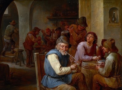 In de Dorpsherberg door David Teniers the Elder