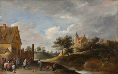 Landschap met dansende boeren, ca. 1645-1650 door David Teniers the Elder