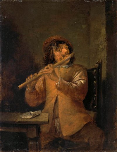 Fluitist door David Teniers the Younger