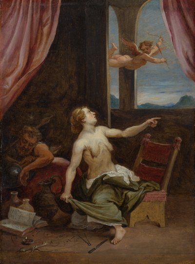 Ouderdom op zoek naar jeugd, 1650s door David Teniers the Younger