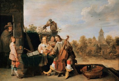 Zelfportret met familie, ca. 1645 door David Teniers the Younger