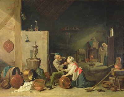 De Oude Man en de Dienaar, 1800 door David Teniers the Younger