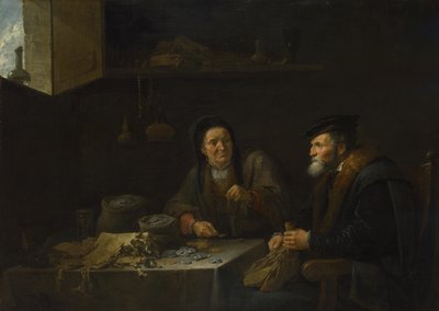 De gelijkenis van de rijke dwaas, 1648 door David Teniers the Younger