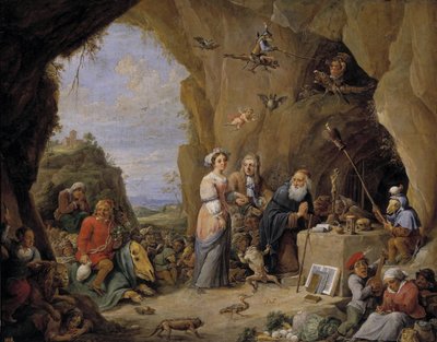 De Verleiding van Sint Antonius, Midden 17e eeuw door David Teniers the Younger