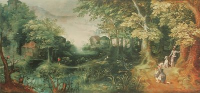 Landschap met jagers door David Vinckboons