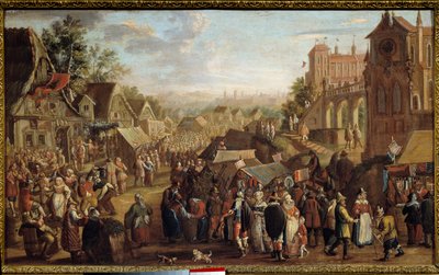 De kermis. Feest in een dorp door David Vinckeboons
