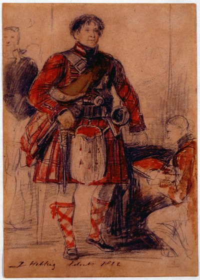 George IV in Highland Kleding bij het Paleis van Holyrood, 1822 door David Wilkie