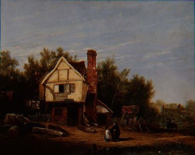 Landschap met huisjes door David Wilkie