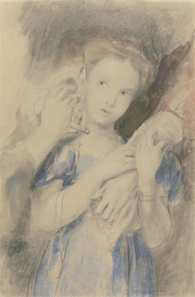 Studie voor De eerste oorbel door David Wilkie