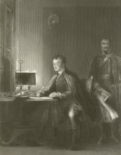 De Hertog van Wellington schrijft zijn verslagen door David Wilkie