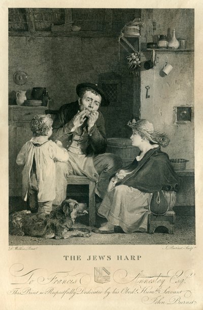 De mondharp, lithografie door L door David Wilkie