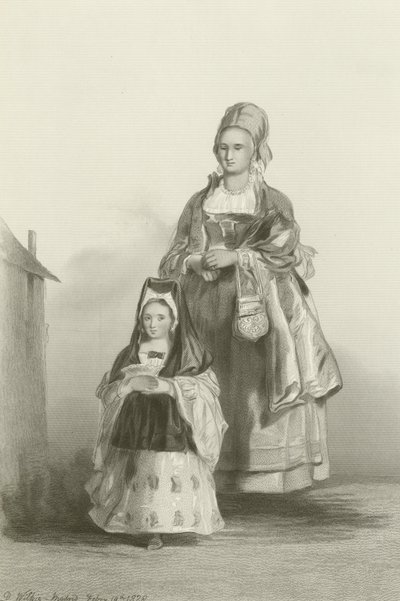 De señorita en haar verpleegster door David Wilkie