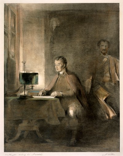 Wellington schrijft zijn verslagen, ca. 1836 door David Wilkie