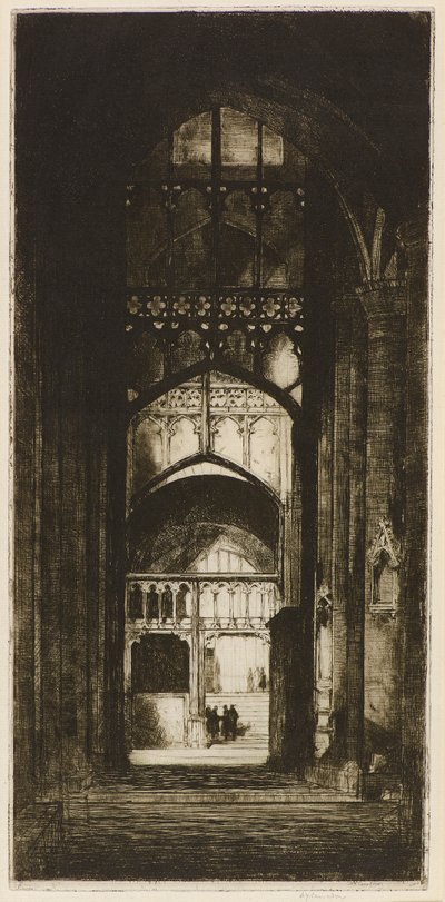 Interieur van de kathedraal van Gloucester door David Young Cameron