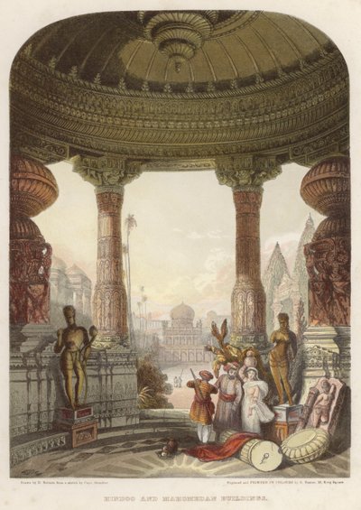 Hindoe en Mohammedaanse Gebouwen door David after Roberts