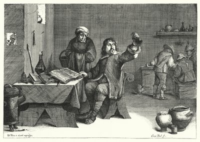 De Urinedokter door David the Younger (after) Teniers