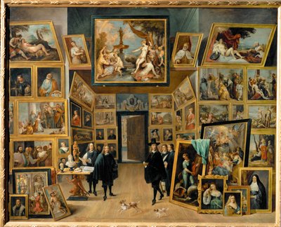 Aartshertog Leopold Wilhelm in zijn fotogalerij in Brussel door David the Younger Teniers