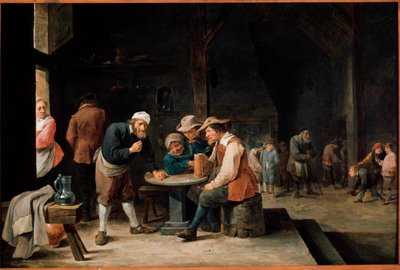 Bierdrinkers. Schilderij door David Teniers II, de jonge (1610-1690). Olieverf op doek door David Teniers the Younger