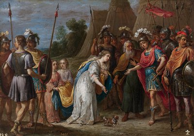 Eustathius pleit voor Armida (Armide) bij Godfried van Bouillon (Godefroy de Bouillon) door David Teniers the Younger