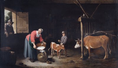 Interieur van een Koeienstal, c.1640-50 door David Teniers the Younger