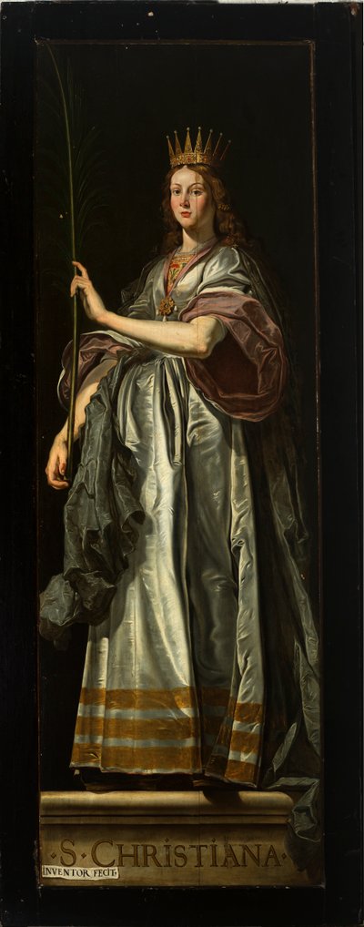 Parochiekerk Onze-Lieve-Vrouw. Interieur. Schilderij. Drieluik. David Teniers de Oude. Achterzijde. Christiana. door David Teniers the Younger