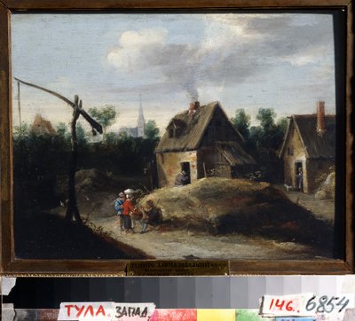 Landschap van het platteland door David Teniers the Younger