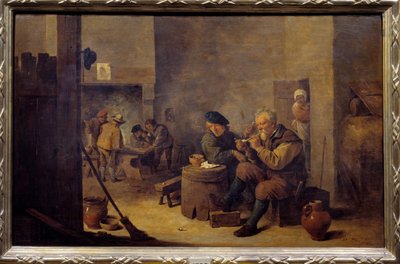 Roken in een herberg. Schilderij door David Teniers II de Jonge (17e eeuw) door David Teniers the Younger