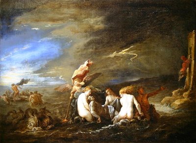 De Verdronken Leander Gedragen door Nereïden door David Teniers the Younger