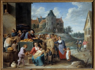 De zeven werken van barmhartigheid door David Teniers the Younger