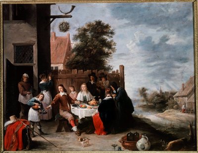 Het feest van het verloren kind door David Teniers the Younger