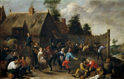 Dorpsfestival en Feest door David the Younger Teniers